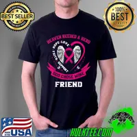 Premium Pink In Memory Of Friend Breast Cancer Sayings Heart Wings T Shirt Unisex