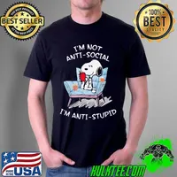 Premium Snoopy read book I'm not antisocial I'm antistupid Unisex