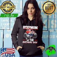 Premium Stepmom of the birthday boy matching family monster truck Hoodie