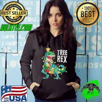 Premium T REX CHRISTMAS TEE GIFTS FOR WOMEN, MEN, UGLY CHRISTMAS T-Shirt Hoodie