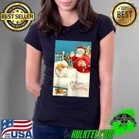 Retro vintage christmas before christmas gifts santa claus T- Ladies Tee