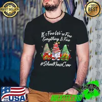 School Nurse Crew Xmas Everything Is Fine Christmas Gnomie T-Shirt Guys V Neck
