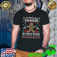 There's a Cookie in This Oven Ugly Christmas Pregnancy T-Shirt Guys V Neck