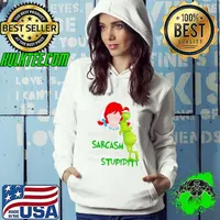 Top Grinch santa I’m a wendys girl my level of sarcasm depends on you level of stupidity christmas Hoodie