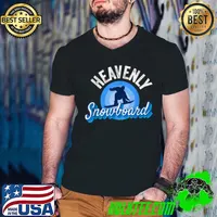 Top Heavenly Snowboard California Cool Tahoe CA Snowboard Gear T Shirt Guys V Neck