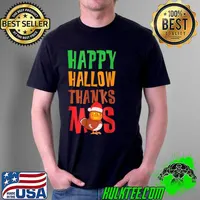 Top Holiday Happy Hallowthanksmas Christmas Thanksgiving Family T Shirt Unisex