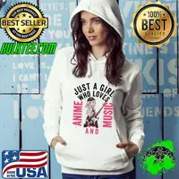 Top Just A Girl Who Loves Anime And Music 2022 Unisex T-Shirt Hoodie
