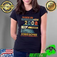 Top Made in November 2008 13 Years Old 13th Birthday T Shirt Ladies Tee
