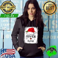 Top Sister Claus Christmas Light Pajama Family Matching Xmas T-Shirt Hoodie