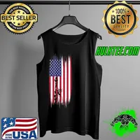 Top USA American Flag Patriotic Statue of Liberty 4th of July T Shirt Tank Top