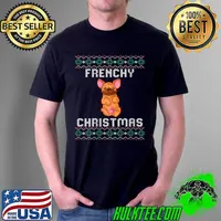 Ugly Christmas Sweater Frenchie Christmas French Bulldog Dog T-Shirt Unisex
