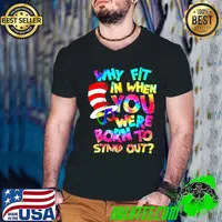 Why Fit In When You Were Born To Stand Out Mr Seuss Guys V Neck