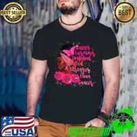 Womens Queens Wear Pink Breast Cancer Awareness Ribbon Support Girl T Shirt Guys V Neck