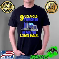 9th Birthday Truck Trucker Kids Truck Driver Boys Nine T- Unisex
