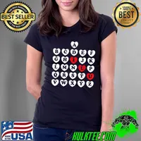 ABC Alphabet I Love You English Teacher Valentines Day T-Shirt Ladies Tee