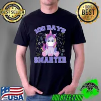 Awesome 100th Day of School Unicorn Girls 100 Days of School Smarter T-Shirt Unisex