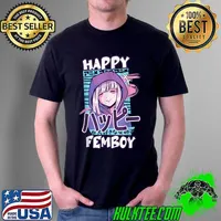 Awesome Anime Happy Femboy with Happy in japanese - Cute & Funny T-Shirt Unisex