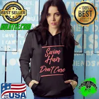 Awesome Funny Swim Hair Don't Care Gift Cute Swimming T-Shirt
