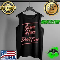 Awesome Funny Swim Hair Don't Care Gift Cute Swimming T-Shirt Tank Top