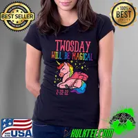 Awesome Kids Twosday Will Be Magical 2-22-22 Twos Day 2022 Girls Kids T-Shirt Ladies Tee