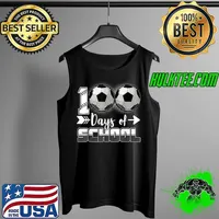 Best 100 Days Of School Shirt Soccer 100 Days Smarter 100th Day T-Shirt Tank Top