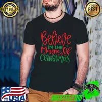 Best Believe In The Magic Of Christmas T-Shirt Guys V Neck