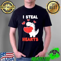 Best Boys Valentines Day Kids Dinosaur I Steal Hearts TRex Cute T-Shirt Unisex
