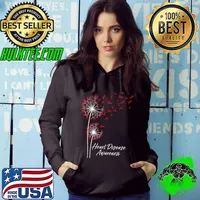 Best Dandelion Go Red Ribbon Heart Disease Awareness Month Women T-Shirt