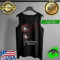 Best Dandelion Go Red Ribbon Heart Disease Awareness Month Women T-Shirt Tank Top