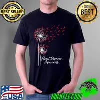 Best Dandelion Go Red Ribbon Heart Disease Awareness Month Women T-Shirt Unisex
