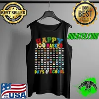 Best Happy 100 Masked Day of school 100 Funny masks 21 kids T- Tank Top