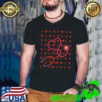 Best Nurse Valentines Day Valentine ER ICU NICU RN Nurses Women T-Shirt Guys V Neck
