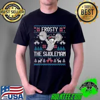 Frosty the Swoleman Ugly Christmas Sweater Funny Snowman Gym T-Shirt Unisex