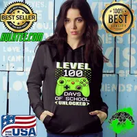 Funny Video Gamer Student 100th Day Teacher 100 Days of School T-Shirt