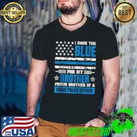 I Back The Blue For My Brother Proud Brother Police Officer T- Guys V Neck
