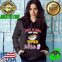 Just a Girl Who Loves Ramen and Boba Kawaii Japanese Anime T-Shirt
