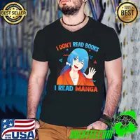 Kawaii Anime Girl - I Don't Read Books I Read Manga - Otaku T-Shirt Guys V Neck