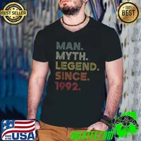 Mens retro color man myth legend since 1992 birthday party T Shirt Guys V Neck