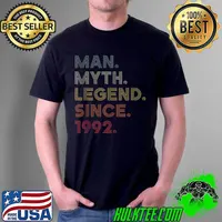 Mens retro color man myth legend since 1992 birthday party T Shirt Unisex