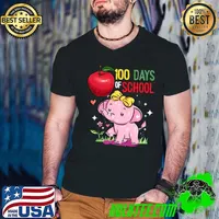 Official 100 Days Of School Elephant 100th Pre-K Kindergarten Girls T-Shirt Guys V Neck