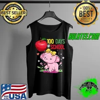 Official 100 Days Of School Elephant 100th Pre-K Kindergarten Girls T-Shirt Tank Top