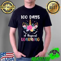 Official 100th Day of School Unicorn 100 Magical Days Teacher Girls T-Shirt Unisex