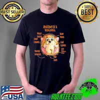 Official Anatomy Of A Hedgehog Igell Body Parts Standelel Shirt Unisex