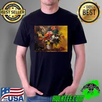 Official Euge`ne Delacroix Stilllife Of Flowers 1834 Nature Morte De Fleurs Unisex T-Shirt Unisex