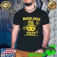 Official Vintage Mardi Gras Gift Retro Kids Girl Adult Women Men 2022 T-Shirt Guys V Neck