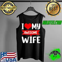 Original I Love My Wife Red Heart Valentines Day Matching Couple T-Shirt Tank Top