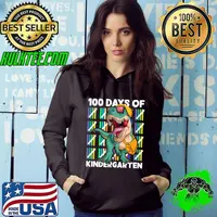 Premium 100 Days Of Kindergarten 100th Days Smarter Dinosaur T-rex T-shirt