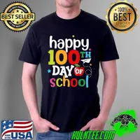 Top 100th Day of School Teachers Kids Girls Boys Happy 100 Days T-Shirt Unisex