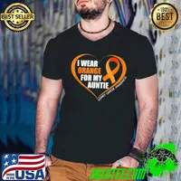 Top Kidney Cancer Awareness Shirt I Wear Orange For My Auntie T-shirt