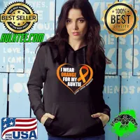 Top Kidney Cancer Awareness Shirt I Wear Orange For My Auntie T- Hoodie